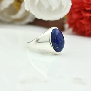 Anillo clásico, joyería para mujer, joyería de estilo bohemio de plata, piedra preciosa de lapislázuli de Plata de Ley 925, anillo hecho a mano, regalo para esposa - Product Image 5