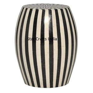 Vente en gros en usine d'articles d'hôtel Tabouret incrusté d'os en MDF Tabouret de salon moderne incrusté d'os en gros de bonne qualité pour la chambre à coucher - Product Image 5