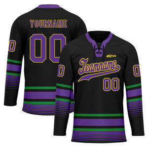 Venta al por Mayor de Camisetas de Hockey sobre Hielo de Poliéster Transpirable de Secado Rápido por Sublimación de Alta Calidad, Ropa Deportiva Personalizada para Equipos, Unisex, para Entrenamiento - Product Image 4