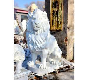 Lo último en artículos de artesanía de mármol blanco 2025 para decoración, pieza decorativa de Villa de parque pulida blanca hecha a mano - Product Image 1