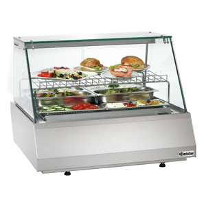 GN 2/1 Refrigerated Counter with Glass Perimeter Display Freezers & Fridges - Product Image 1