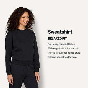 Sudaderas de Mujer de Algodón Suave, Cómodas y Flexibles, Estilo Urbano, Holgadas, de Manga Larga, con Hombros Caídos, Cálidas - Product Image 3