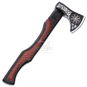 ขวานวิกิ้ง Damascus Deal Hand Forged รุ่น DD-VikingAxe-106 หัวขวานแบบ Tomahawk  ใบมีดเหล็กคาร์บอน 4 ชั้น ความยาวรวม 20 นิ้ว น้ำหนัก 1200 กรัม ด้ามไม้ - Product Image 3