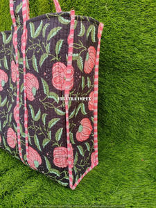 Épaule en coton patch empreinte de main imprimés d'animaux matelassé écologique durable Yoga plage fourre-tout Logo personnalisé sac à provisions en semaine - Product Image 3