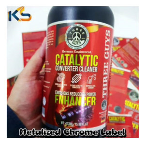 Étiquettes d'huile lubrifiante imperméables d'autocollant de PVC brillant métallisé par Chrome de haute qualité pour des bouteilles et d'autres produits d'emballage - Product Image 5