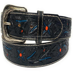 Premium Quality Handmade Customized Designer Luxury 100% Genuine Western <b>Leather</b> Tooling <b>Belt</b> for <b>Men</b> at Wholesale Price - Product Image 6