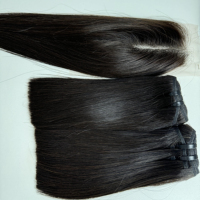 AZURA HAIR Extensions de cheveux naturels ondulés lisses comme des baguettes, Remy, cheveux humains vietnamiens, soyeux et doux, double trame, prêts à être expédiés