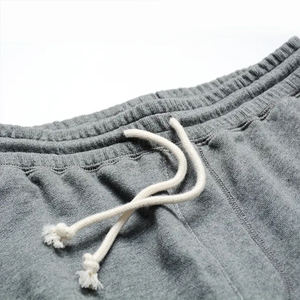 Gris chiné 100% coton bord brut grande taille short de survêtement respirant High Street Style taille moyenne fermeture élastique poche tricoté - Product Image 3