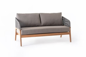 The Venita set is crafted from highquality solid teak and features woven rope detailing and water resistant cushions for <b>outdoor</b> - Product Image 3