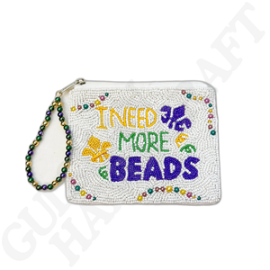 Monedero hecho a mano con cuentas BOOMER SOONER, elegante accesorio de engranaje de ventilador de algodón para organizar monedas en efectivo y pequeños elementos esenciales - Product Image 2