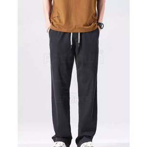 Outdoor Wear <b>Men's</b> Lightweight Mid Waist Straight Casual Breathable Quick Dry Polyester/Cotton Trousers Customized Logo Summer - Product Image 4