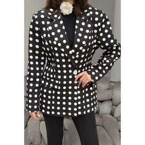 เสื้อแจ็คเก็ตเบลเซอร์ลายจุดสีดำ - สีดำ - Product Image 4