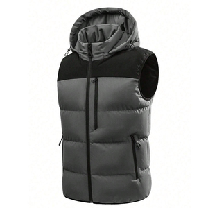 Chaleco Acolchado con Capucha para Hombre, Informal, de Invierno, de Alta Calidad, con Logotipo Personalizado, Hecho de Poliéster 100%, Impermeable - Product Image 1
