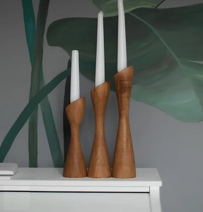 Indian Supplier <b>Offers</b> Handcrafted Wooden Candlestick Holder Three Sizes for <b>Christmas</b> Decor for Restaurants Hotels Wholesale - Product Image 5