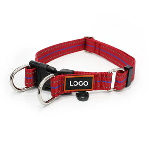 Collar de Perro de Nailon Reflectante Ecológico de la Mejor Calidad al por Mayor, 2.0 cm, con Estampado de Rayas Multicolores, Decoración de Plumas - Product Image 5