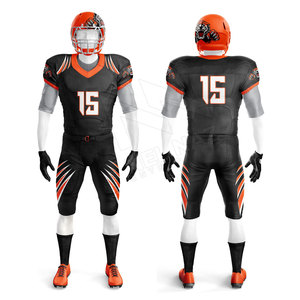 Custom Heat-Transfer American Football Jersey Set for Adults Short Quick Dry Breathable Design Side Panel Elastic Fit Pants - Product Image 6