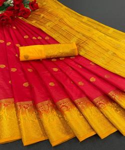 Look le plus fabuleux Lichi Silk Casual Wear Saree avec chemisier Pièce Indian Ladies Women Wear Sari Cheap Low Price Wholesale Surat ApparelGarment - Product Image 3