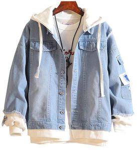 Vestes en jean à capuche pour toutes les occasions Vêtements d'extérieur polyvalents Superposition Style décontracté - Product Image 1