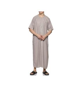 Vente chaude Vêtements islamiques pour hommes Polyester Thobe arabe Jubbah Mode Robe isalmique unie Teinte unie Jubbah Thobes pour hommes - Product Image 2