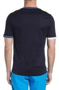 T-shirts d'été décontractés d'extérieur pour hommes T-shirts en coton extensible multicolore avec col en O et fentes latérales - Product Image 2