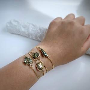 สร้อยข้อมือมุกสีเงิน925ที่ไม่ซ้ำกันสร้อยข้อมือมุกหลายสีที่ไม่ซ้ำกัน925เงินสเตอร์ลิงไข่มุกน้ำจืดสร้อยข้อมือสำหรับของขวัญแต่งงาน - Product Image 3