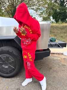 Ensemble de survêtement à capuche et de jogging en coton personnalisé de haute qualité pour hommes pulls à capuche surdimensionnés pantalons de survêtement délavés ensemble de 2 pièces pour hommes - Product Image 6