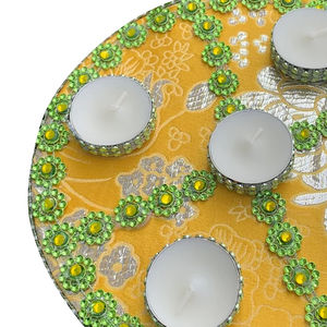 Vente chaude 2025 forme ronde vert Mehndi plateau dernier Style moderne Mehndi plaques/plateau OEM entretenu personnalisé picorer - Product Image 4