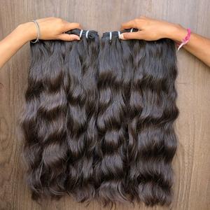 Proveedor de cabello humano de trama de máquina virgen Extensiones Cabello Humano Natural Doble dibujado Cutícula alineada Paquetes de cabello brasileño crudo - Product Image 1