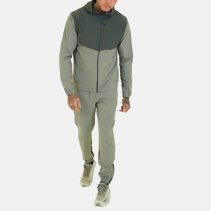 Chándal para correr de poliéster y algodón para hombre 2025, traje para correr con cremallera superior de diseño sólido para invierno personalizable - Product Image 4
