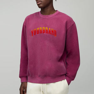 Nueva Sudadera de Hombre para Invierno 2025, 100% Algodón, Lavado Ácido, Apliques, Logotipo Impreso en 3D, Hombros Caídos, Personalizable - Product Image 1