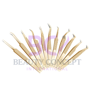 Color dorado Mejor proveedor Salón de belleza Uso Durable Producto ecológico Extensión de pestañas Pinzas injertadas - Product Image 6