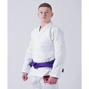 Jiu-Jitsu Gi de calidad superior, cinturón blanco púrpura, ligero, cómodo, ajuste, costura reforzada, desgaste intermedio de artes marciales - Product Image 2