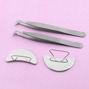 Professionnel 90 Degrés Boot Volume Pince À Épiler Extension De Cils Courbé Lune Miroir En Acier Inoxydable Diamant Grip Pince À Épiler - Product Image 2