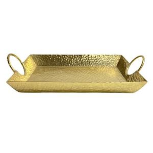 Grand plateau de service en métal d'aspect antique pour buffet de restaurant ou arrangements traditionnels de thali - Product Image 5