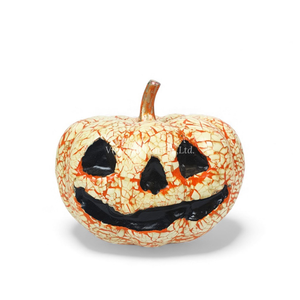 Citrouille en laque artisanale de luxe avec incrustation d'œufs, sculpture décorative d'Halloween, ornement naturel pour la maison, présentoir de table en provenance du Vietnam - Product Image 1