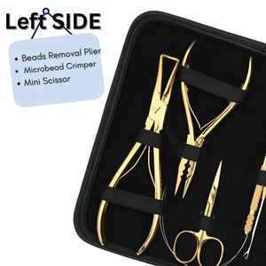 Kit d'outils professionnel pour extensions de cheveux comprenant des boucles de fil, des pinces à sertir, des pinces à micro-perles, des pinces à ouvrir les micro-perles, des doigts séparateurs de cheveux et des pinces - Product Image 3