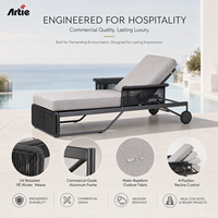 Chaises longues d'extérieur en aluminium imperméable Artie piscine ensemble extérieur chaise longue chaise en métal meubles de jardin