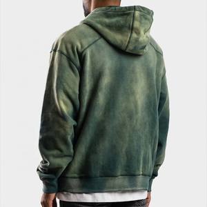 Venta al por mayor vintage personalizado pesado ácido lavado Sudadera con capucha 100% algodón pesado XL tamaño de los hombres patrón de letras sudadera para el invierno - Product Image 2