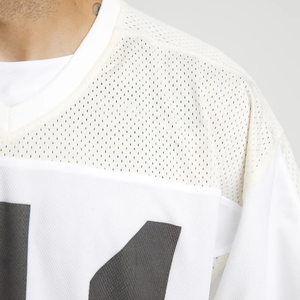 Camiseta de Malla Cuadrada de Alta Calidad para Hombre, 180g, Jersey, Hombros Caídos, Transpirable, Ligera, de Secado Rápido, Impresión de Logotipo Personalizado, OEM - Product Image 4