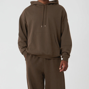 Plain Hoodies Hombres 100% Algodón Pullover Street Wear Oversized Vintage Hoodie - Product Image 1