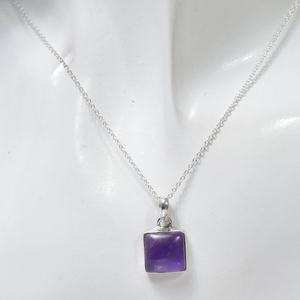 Pendentif en améthyste, argent sterling 925, bijoux en pierres précieuses faits à la main, collier élégant de haute qualité pour enfants et femmes, cadeau - Product Image 2