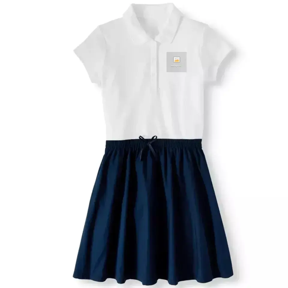 中学生のための子供のためのカスタマイズされたデザインホワイトユニセックス半袖シャツユニフォームセットセール中最高の価格