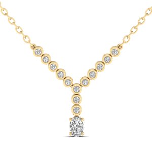 REYES Luxury Wedding Fine Jewelry Handmade Women <b>14K</b> 18K Solid <b>Gold</b> Moissanite Pendant <b>Necklace</b> Anniversary Gift <b>Necklace</b> - Product Image 1