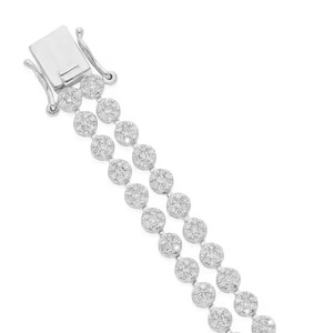 Bracelet de tennis en diamant de Moissanite taillé en or blanc 14K, beau cadeau d'anniversaire de bracelet rond en diamant blanc - Product Image 1