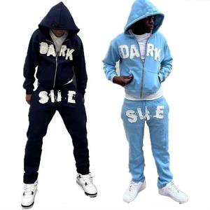 Conjunto Deportivo Unisex de Moda, Diseño Personalizado, Precio Bajo, Transpirable, 100% Algodón, Apliques Bordados, Sudadera con Capucha y Pantalones Deportivos - Product Image 1