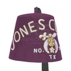 Chapeau Fez maçonnique de haute qualité, chapeau Fez maçonnique brodé, broderie en gros pour les cérémonies - Product Image 4