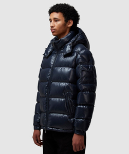 Chaqueta acolchada unisex azul marino con logotipo personalizado al por mayor, chaqueta acolchada y cálida de invierno con burbujas y a prueba de viento para hombre - Product Image 3