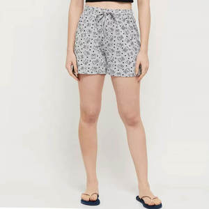 Shorts taille haute pour femme, imprimés, décontractés, d'été, avec cordon de serrage, amples, en coton respirant, à motif dessin animé, style pyjama - Product Image 2