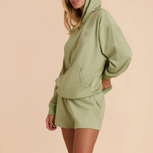 Tenues pour femmes, ensembles courts d'hiver, ensemble deux pièces, vêtements pour femmes, sweat à capuche à manches longues avec short de survêtement, ensemble deux pièces, 2026 - Product Image 4