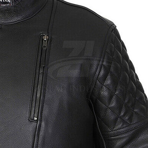 Veste de moto en cuir véritable pour hommes Meilleur prix Vente en ligne teinte unie Veste de moto pour hommes - Product Image 5